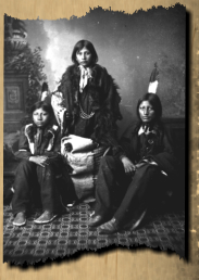 Three Lakota boys on their arrival at the Carlisle Indian School